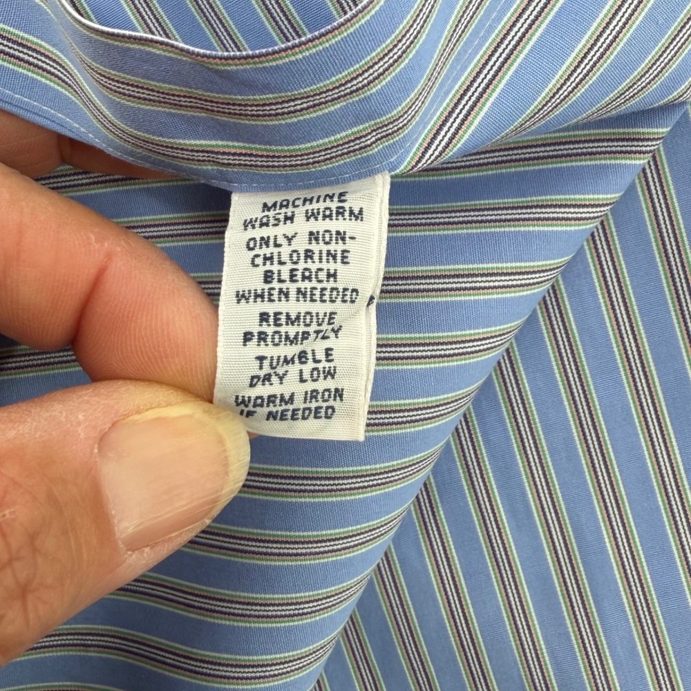 Polo Ralph Lauren Regent Classic Fit Striped Shirt Mens 17.5 34/35 Blue Multi - Picture 5 of 8